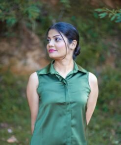 Green Satin Top